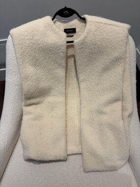 Isabel Marant Cream Bouclé Open-Front Vest
